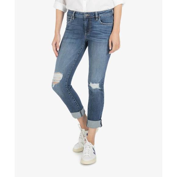 NEW KUT FROM THE KLOTH catherine high rise boyfriend jean in lucrative - Picture 1 of 2